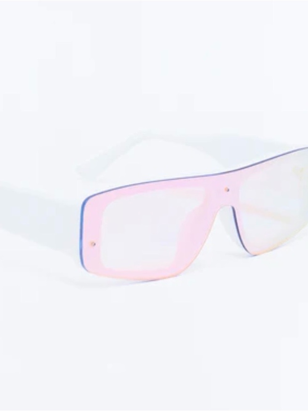Colorblock Blue-Pink Mirrored Lens Women's Sunglasses - Picture 4 of 4
